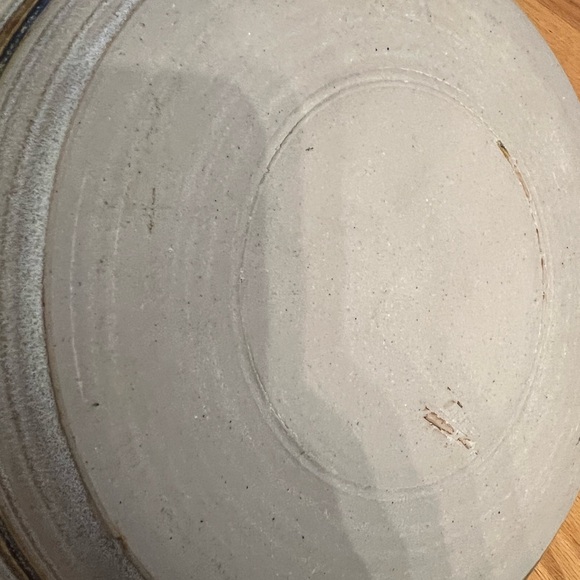 - Blue Brown Brush stoneware pottery Casserole Dish plate...